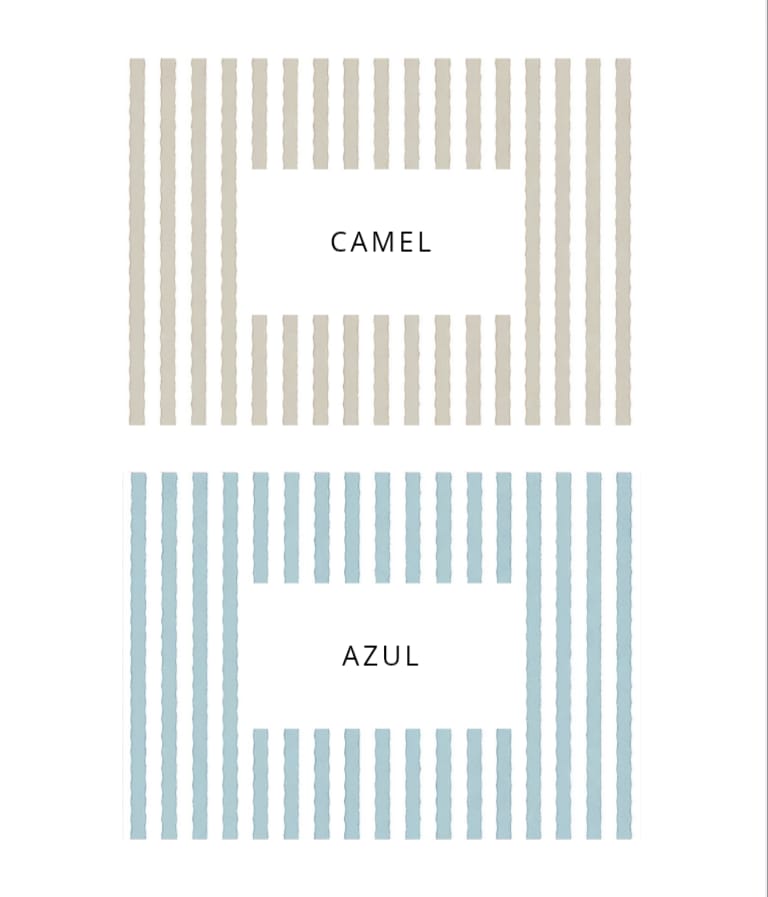 opciones de colores camel y azul