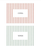 opciones de colores coral y verde