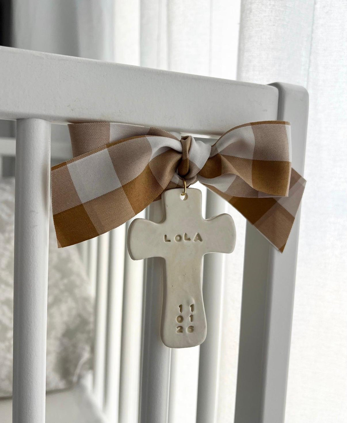 cruz personalizada vichy beige