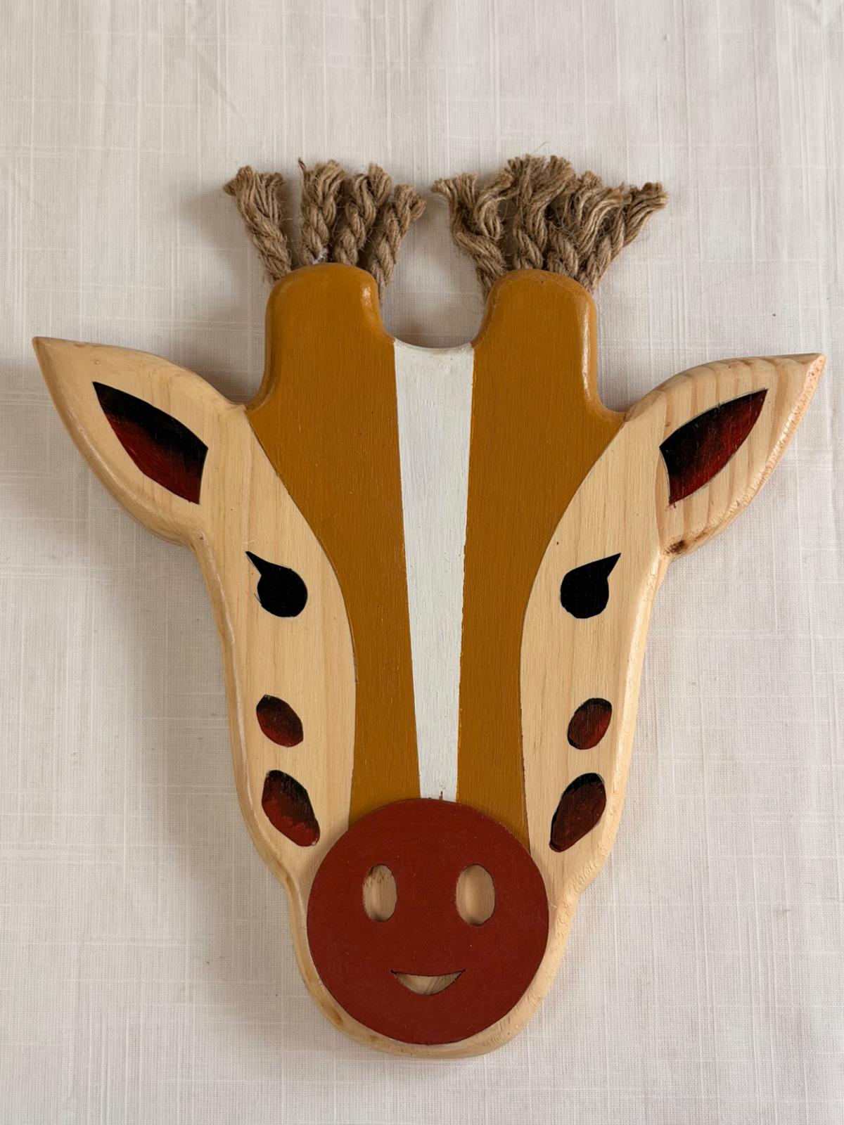 cabeza de jirafa madera