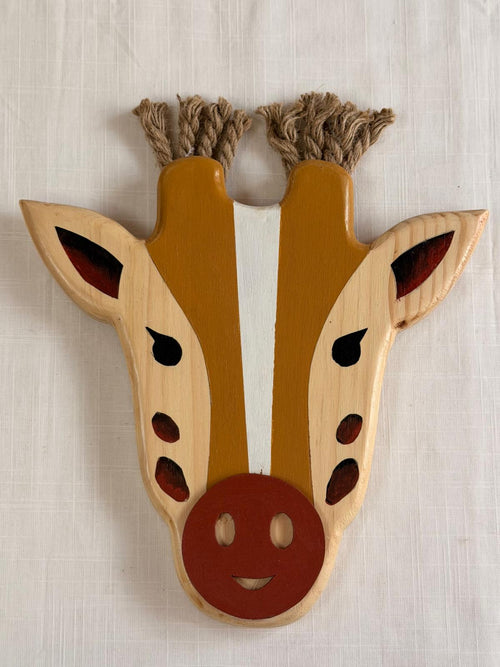 cabeza de jirafa madera