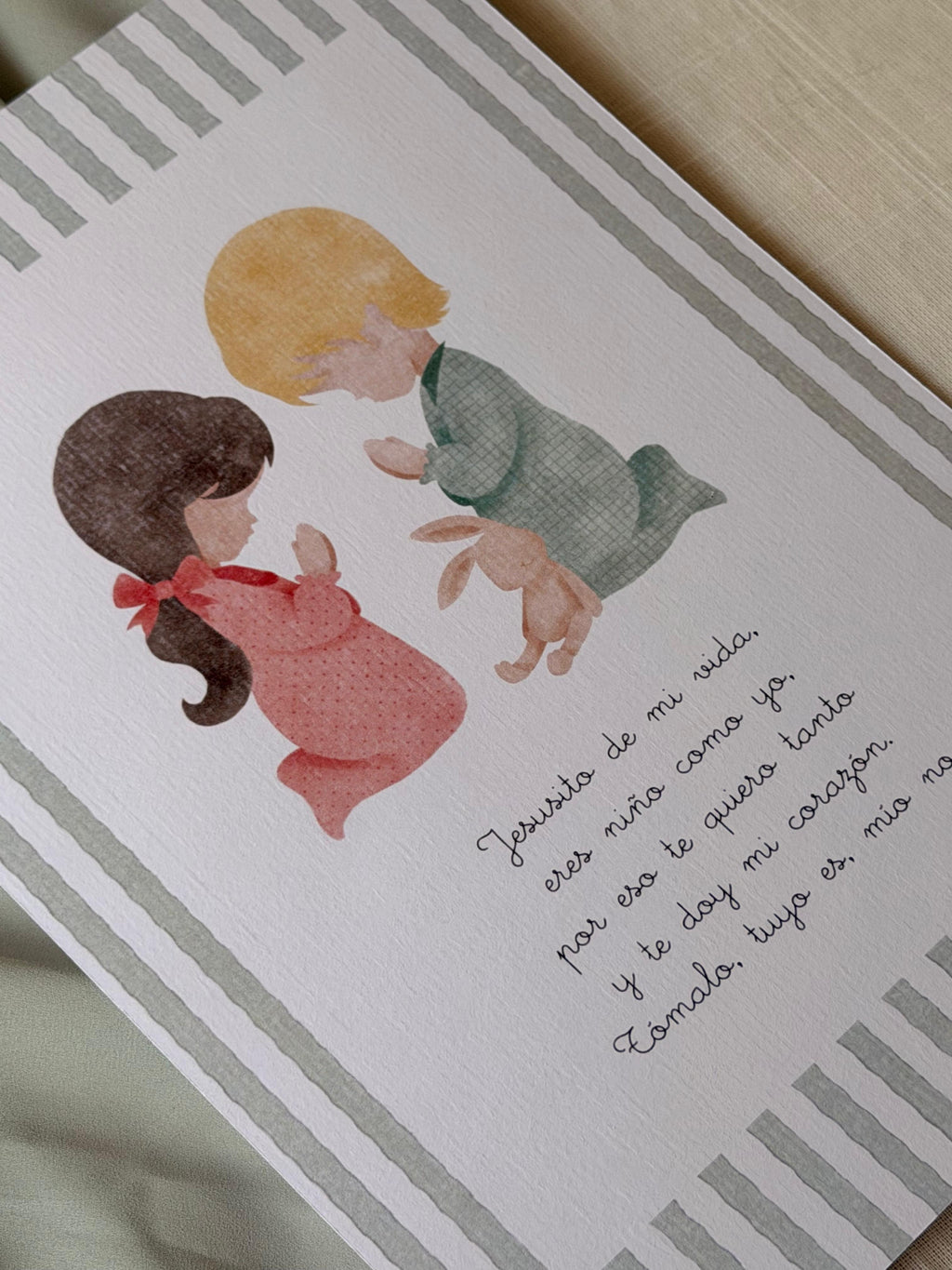 niños rezando detalle personalizado